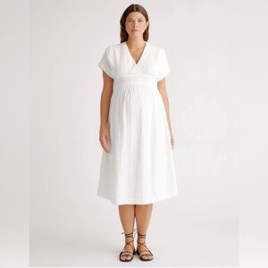 Quince: Maternity Organic Cotton Gauze Midi Dress